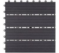 11x carreau WPC Rhone optique bois à 30x30cm premium anthracite linéaire G