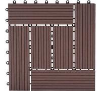 11x carreau WPC Rhone optique bois à 30x30cm premium café décalé G