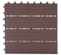 11x carreau WPC Rhone optique bois à 30x30cm premium café linéaire G