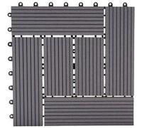 11x carreau WPC Rhone optique bois à 30x30cm premium gris décalé Gris G