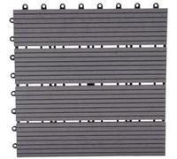 11x carreau WPC Rhone optique bois à 30x30cm premium gris linéaire Gris G