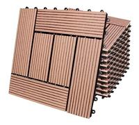 Dalle de jardin clipsable en bois composite WPC terracotta 30x30cm - DEUBA - Revêtement de sol extérieur
