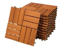 11x Dalles de terrasse en bois d'acacia 1m² Dalle clipsable 30x30cm Revêtement de sol extérieur terrasse jardin