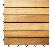 11x Dalles de terrasse en bois d'acacia pour 1m² - 30 x 30 cm Jardin extérieur