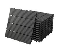 11x Lames carreaux de terrasse 1 m² dalles patio jardin 30x30 cm anthracite WPC
