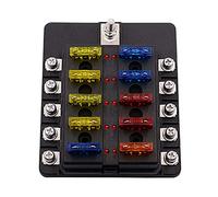 12/10/8/6 voies porte-lame de voiture boîte à fusibles fusible de bornier modifié avec voyant d'avertissement LED for voiture bateau Marine Trike 12V 24V Câblage de protection (Color : 6 Ways)