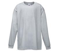(12 - 13 Years, Dark Heather) - Fruit Of The Loom Kids Childrens Long Sleeve Valueweight T-Shirt