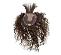 12 14 Postiche À Base De Soie X Cm For Femmes Avec Cheveux Clairsemés, Clipser En Naturels, Longs, Bouclés Et Ondulés, Fins Fins. Extensions de cheveux(Dark Brown,14 inch)