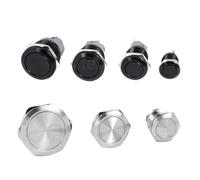 12/16/19/22/25/30/40 mm Interrupteur à bouton-poussoir en métal étanche sans lumière LED Interrupteur d'alimentation momentané 1NO1NC (aluminium, 30 mm (1NO NC)_NO LED_Self Reset)