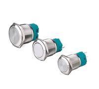 12/16/19/22MM Flat Round LED Light Self-Locking Reset MetalPushButton Switch NWPNLXEA(Blue Led,19MM_9-30V(12V))