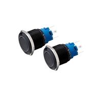 12/16/19/22mm Metal Black Momentary/Latching LED Light 3V 5V 24V 220V Flat Head Push Button Switch 10PCS NWPNLXEA(Blue Led,22MM_3-9V(5V))