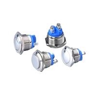 12 16 19 22mm Metal Button Switch Self Reset Self Locking Power Start Small Round Button Screw Foot NWPNLXEA(High head face,Single 19MM)