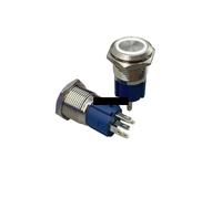 12/16/19/22mm Metal buttonself reset inching circular switch self-locking with lamp power supply start 12V 110V 22 NWPNLXEA(White,RESET_16MM_24V)