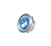 12 16 19mm Motion Button Self Reset, Touch Normally Open Line with Light Short Metal Button Switch NWPNLXEA(Green,12MM_9-24V)