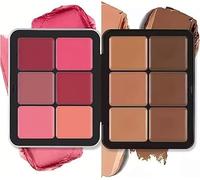 12/16 Colors Concealer Palette Makeup,Blush Palette, Waterproof, Long-Wearing Full Coverage Makeup for Flawless Skin, anti-taches, aspect naturel, Cream Blush Palette for All Skin (3#)