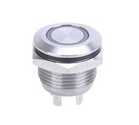 12/16mm Momentary Reset DIY Ultrathin Lamp IP65 With Light Short Metal Push Button Switch NWPNLXEA(12MM,GREEN LED_3-9V(5V))