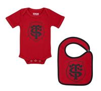 12-18 Mois - Body Bavoir Bébé Toulouse - Collection Officielle Stade Toulousain - Rugby Multicolore