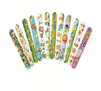 12/24/30 pièces de nouvelles bandes de poignet thème Aventure Jungle en cadeau - Bracelets en plastique avec boutons, conviennent pour anniversaire, mariage, cadeau de fête nuptiale - Carnaval, Noël,