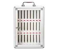 12/24/36/48/60 Fentes en Alliage D'aluminium Téléphones Portables Armoire De Rangement Mural Casier pour L'école Et Le Bureau Idéal pour Les Dîners Au Coucher (Color : Silver, S : 24)