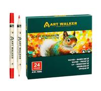12/24/36 stylos de peinture acrylique à double tête encres à base d'eau pour peinture sur papier, pierre, bois, verre, fournitures d'artiste