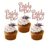 12/24 pièces Décorations de cupcake pour future mariée avec diamant, pics de cupcake pour la fête de mariage, fiançailles, enterrement de vie de jeune fille, fournitures de décoration de gâteau Taille