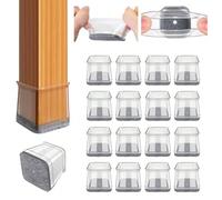 12/24 pièces Protecteurs de sol pour pieds de chaise - Patins de meubles en silicone épais, transparents, pour réduire le bruit et protéger le sol, tampons de pieds de meubles durables pour tables et 