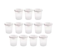 12/24 pièces tasse de nettoyage de pinceau polyvalent avec couvercle tasse de lavage de brosse en plastique pour le nettoyage de brosse à aquarelle acrylique réutilisable