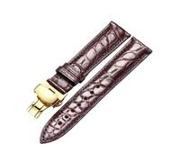 12-24mm Bracelet de montre en cuir d'alligator américain, respirant et doux pour la peau, pour hommes et femmes, 18mm