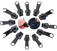 12/24Pcs Fix Zip Puller, Zip Slider Repair Instant Kit,Fix Zipper Removable Rescue Replacement Pack, for Coats Jacket Luggage Backpacks (12pcs)