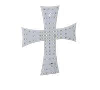 12-24V Croix Lumineuse 84 LED Colore Blanche Decoration Pare-Brise pour Camion Voiture Caravane Bateau