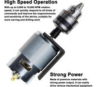 12-24VDC 775 Motor Max 10000 RPM Ball Bearing Large Torque Electronic Component Motor High Power Low Noise Gear Motor Driver for Electrical Tools DIY