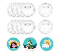 12/25/50 pièces boutons vierges broche bouton fabricant Badges 25/37/38/44/58/79MM couture acrylique clair pour bricolage artisanat Photo broche sur chapeaux sacs 50 pièces 38 mm
