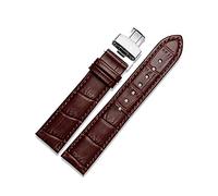 12-28mm classique en cuir véritable rapide Bracelet en déploiement de presse Fermoir Papillon Bracelet de montre Bracelets pour quartz analogique, marron, 28mm