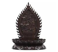 12,5 cm en Bois Massif Circulaire étalon de la Statue de Bouddha Guanyin Bodhisattva Lotus Base