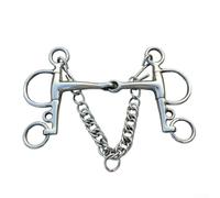 12 5 cm Mors de Cheval en Acier Inoxydable pour Équitation Entraînement et Équitation Equipé de Crochets de Contrôle et Chaînes pour une Gestion précise de la Direction Extérieur