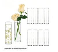 12/6/3/1 pièce-Vase de style minimaliste Insf, vase cylindrique en plastique transparent incassable - Vase rond en plastique transparent, vase cylindrique, vase en plastique durable, vase. Décoration 
