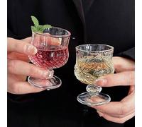 12/6/4/2/1 pièce Verres à pied en verre de 40 ml avec motif diamant/papillon, transparents et réfractifs, mini-tasses à thé de haute qualité, taille bouchée, le design avec pied empêche une consommati