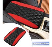 12.60"x7.48" Voiture Accoudoir Coussin Siššge Bo?te Housse Protecteur Rouge Noir