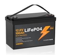 12.8V 100Ah Batterie Lithium, Batterie Lifepo4 avec Protection de BMS pour Camping-Car, Kit Panneau Solaire, Caravane, Bateau, Off Grid
