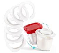 12 Adaptateurs SEB Multidélices pour Pots Yaourt La Laitière | Permet de rendre compatibles vos pots de yaourt type La Laitière avec votre yaourtière Multidélices