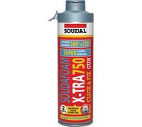 12 aérosols 500ml de SOUDAFOAM x-tra 750 pistolable click & fix duravalve gris - SOUDAL - 114541
