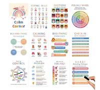 12 Affiches D'angle Apaisantes | Zones De Régulation | Tableau Des Émotions Et Des Sentiments Pour Les | Affiches Sur La Santé Mentale | Pour Les Salles De Classe, Couloirs D'école,