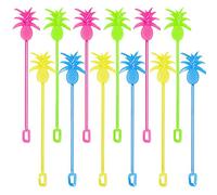 12 Agitateurs à cocktail ananas colorés - Multicolore - Taille Unique