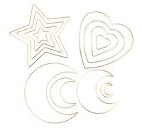 12 Anneaux Attrape-Rêves en Fer Doré, Lune Étoile Cœur, Macramé | Réutilisables, Surface Lisse Décoloration, pour Fête d'Anniversaire, Mariage, Loisirs Créatifs Garçon et Filles