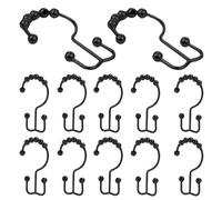 12 Anneaux De Rideau De Douche en Acier Inoxydable, Crochets De Rideau De Douche avec Système De Glissement, Antirouille Crochets Polyvalents pour Tringle De Fenêtre Rideaux De Douches, Ustensiles