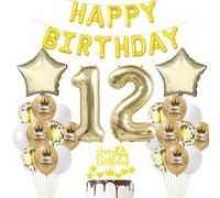 12 ans Anniversaire Fille Déco Ballon 12 ans Anniversaire Décoration Or 12 ans Fête Décoration Champagne Or 12 Anniversaire ballon Garçon Fille Décoration Anniversaire 12 ans Ballon 12 ans Or