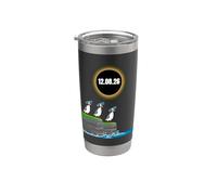 12 août 2026 Lunettes d'éclipses solaires Amoureux Puffins Eclipse Gobelet isotherme en acier inoxydable double paroi