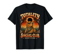 12 août Astronomie Eclipse Totality Social Club Capybara T-Shirt Graphique avec Valeur