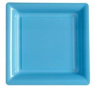12 assiettes carrées 24cm - bleu pastel Bleu G