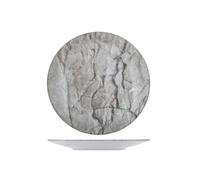 12 Assiettes En Grès Petra Fruits Gris H&H